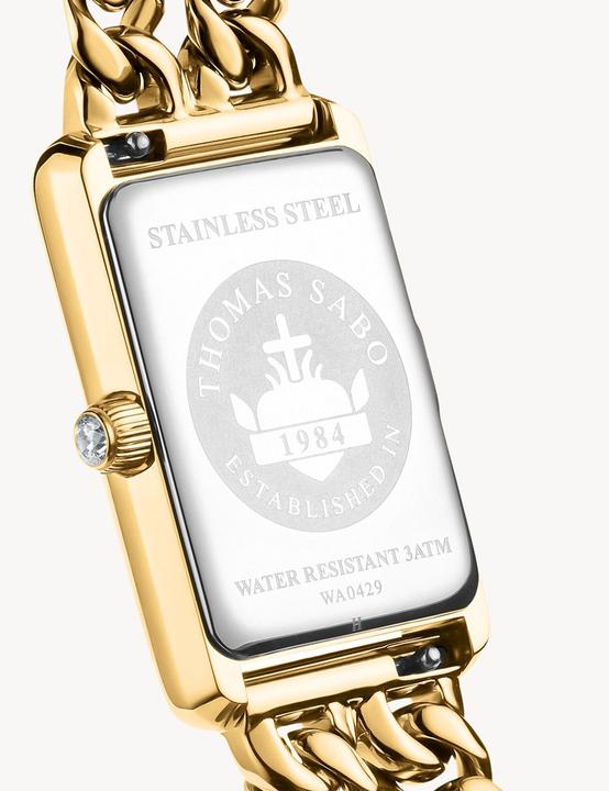 Produktbild Thomas Sabo Damenuhr rechteckig goldfarben (Analoguhr)