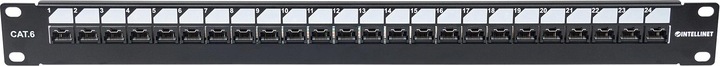 Produktbild Intellinet Abschliessbares Patchpanel Cat6 ungeschirmt 24 Ports Desktop Klemmleisten mit 90 Grad abgewinkelt...