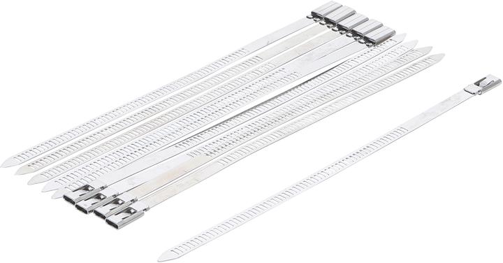 BGS Cable Tie Assortment Stainless Steel 7.0 x 200 mm 10 pcs. (Metal cable ties, 200 mm, 10 pcs.)