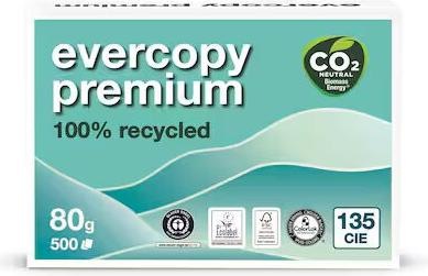 Plutoos CO2 NEUTRAL Kopierpapier Evercopy Premium A4, 80 g/m2, weiss, Packung mit 500 Blatt (80 g/m²)