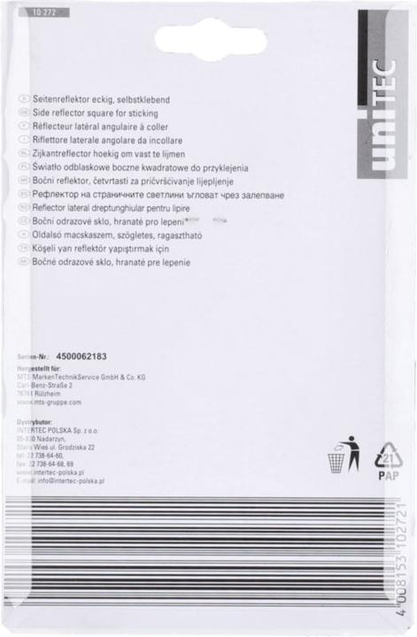 Image du produit Unitec Réflecteur latéral carré, 2 pcs,jaune