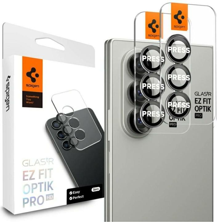 Actual product image Spigen - Optik.tR EZ Fit Pro HD Camera Glass (2 pack) - Samsung Galaxy Z Fold7 - Black (2 Piece, Samsung Galaxy Z Fold7)
