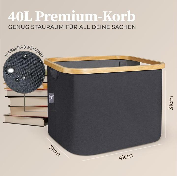 Immagine prodotto Hennez Aufbewahrungskorb Adrian Grau/Dunkelgrau, 40 l (41 x 31 x 31 cm)