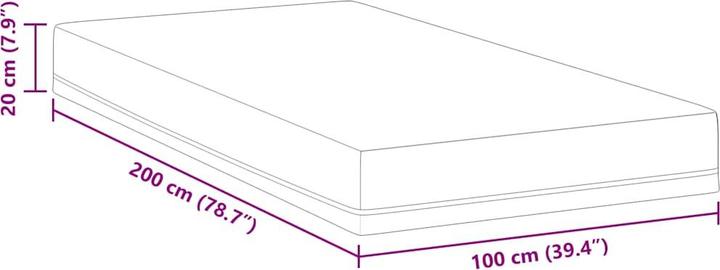 Produktbild VidaXL Gelmatratze (100 x 200 cm, Schaumstoffkern)