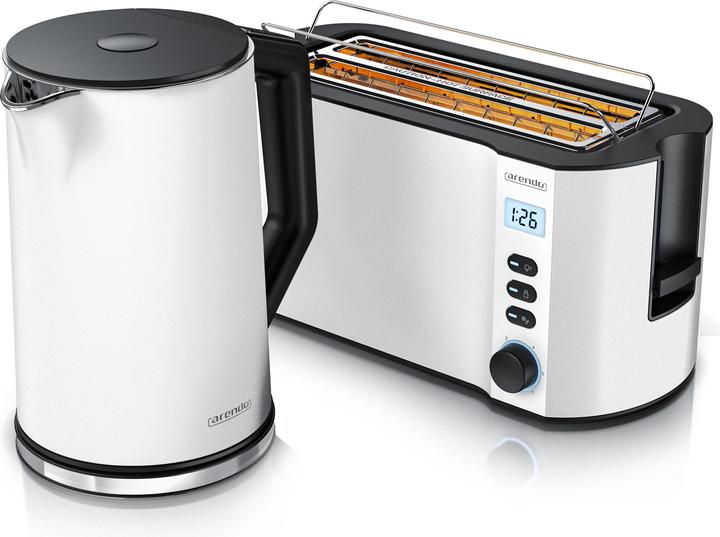 Image du produit Arendo Petit déjeuner Set Bouilloire en acier inoxydable 1,5l Choix de la température & 4 tranches (1.70 l)