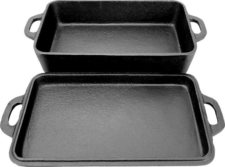 Immagine prodotto All'Grill Casseruola Combi 2in1 in ghisa 22x13x5 cm + coperchio 22x13x2 cm (Ghisa)