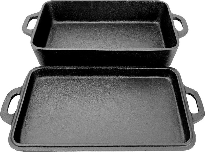 Produktbild All'Grill Kombi 2in1 Casserole aus Gusseisen 22x13x5 cm + Deckel 22x13x2 cm