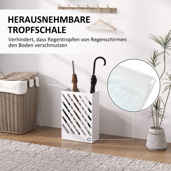 Image du produit Homcom Schirmhalter Stahl Weiss (28 x 14 x 41 cm)