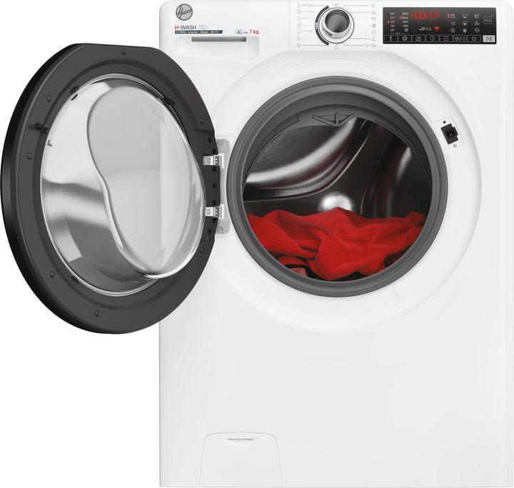 Actual product image Hoover H-WASH 350 Slim 7kg Washing Machine, Class A-10%, 1300 rpm, White, H3WPS4376TAMB6-S (7 kg, Left)