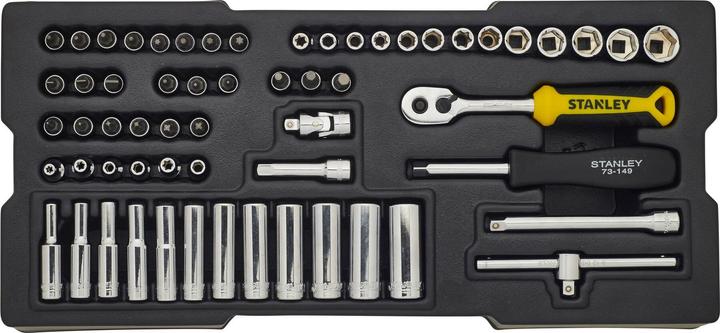 Produktbild Stanley Modul Steckschlüssel, Transmodul System (1/4 Zoll, inklusive 60-teiligem Zubehör-Set, sicher