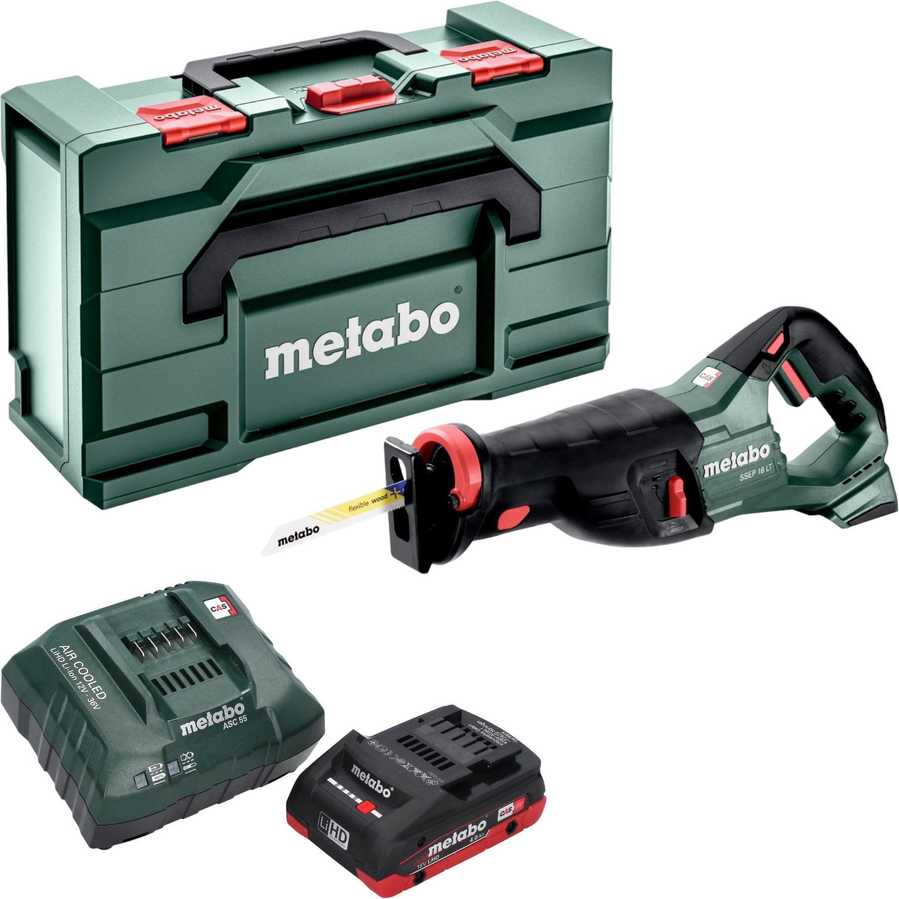 Thumbnail - Metabo, Säbelsäge, SSEP 18 LT Akku Säbelsäge 18 V 32 mm + 1x LiHD Akku 4,0 Ah + Ladegerät + Metabox