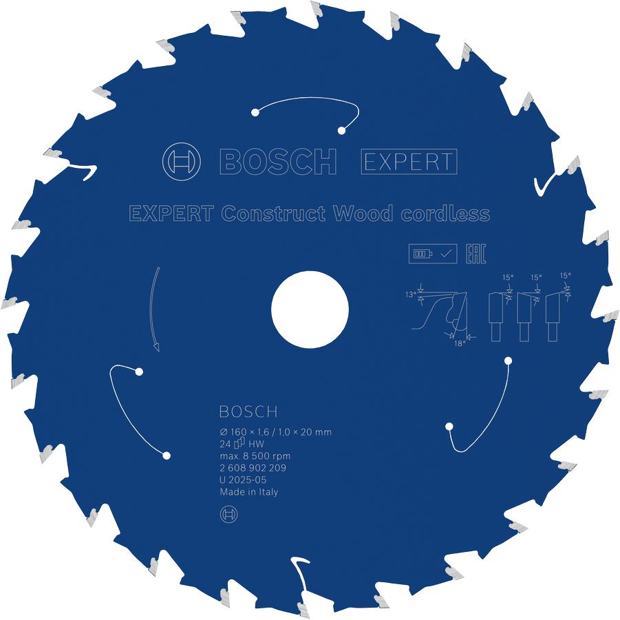 DeWalt, Lama, EXPERT Construct Wood Kreissägeblatt, 160x20 mm, T24