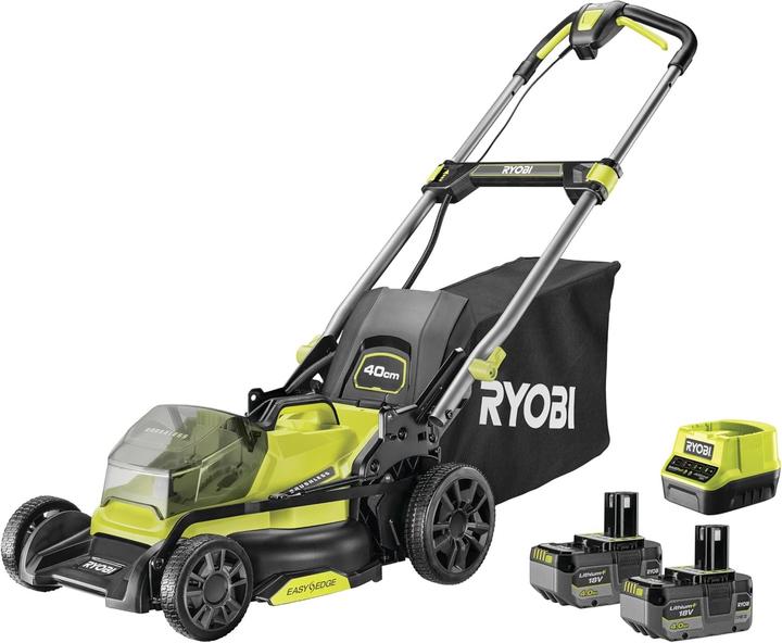 Image du produit Ryobi Tondeuse à gazon sans fil2x18V4Ah, largeur de coupe 40 cm (Fonctionnement sur batterie, Fonctionnement sur piles)