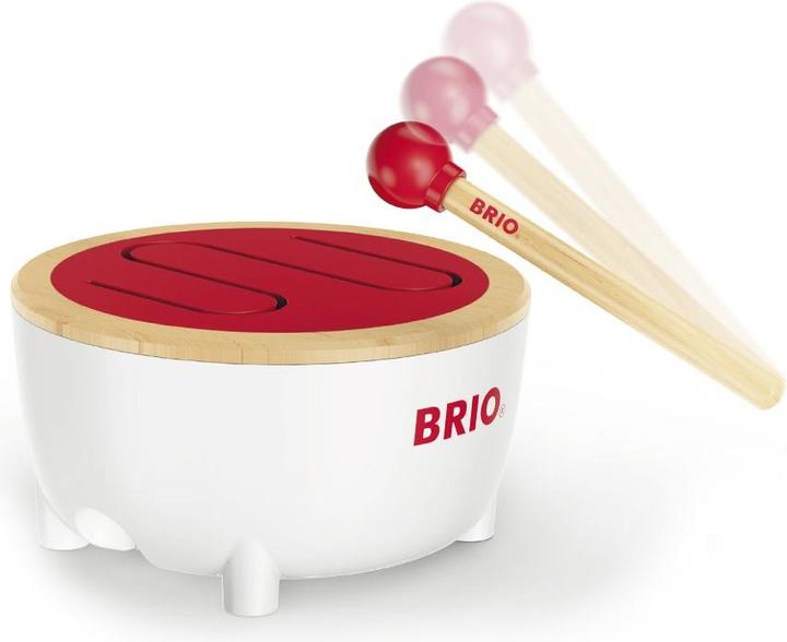 Actual product image Brio Wood musical instrument drum (German, French, Italian, English)