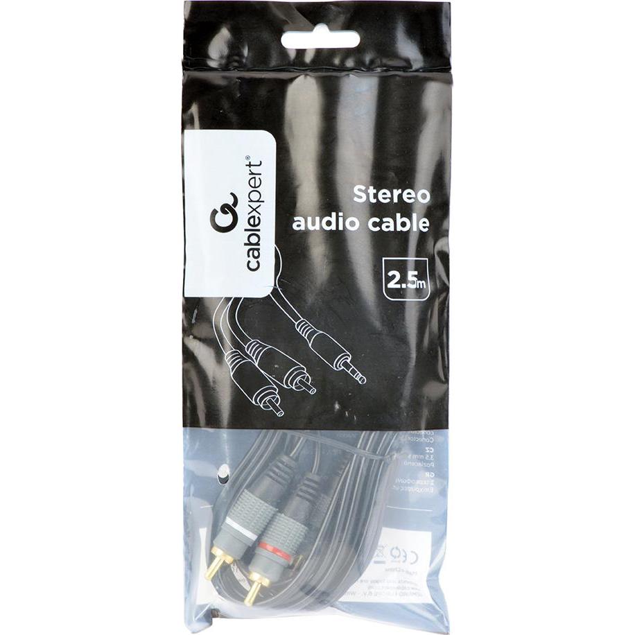 Thumbnail - Gembird CableXpert 3.5 mm stereo plug to 2*RCA plugs 2.5m Gold Plated CCA-352-2.5M (2.50 m), Audio Kabel