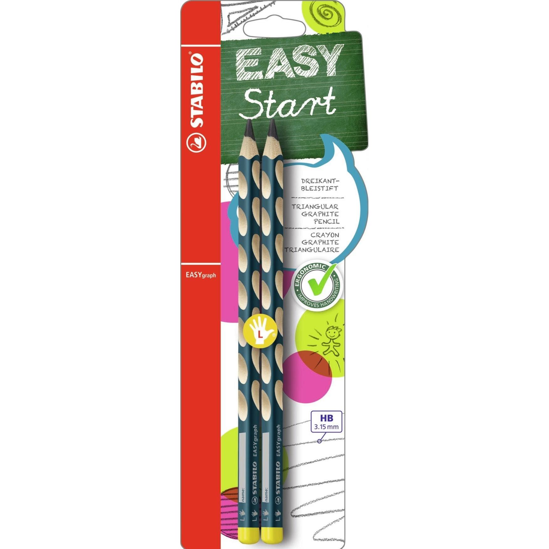 STABILO, Bleistift, Easygraph 2er HB links (HB, 1 x)