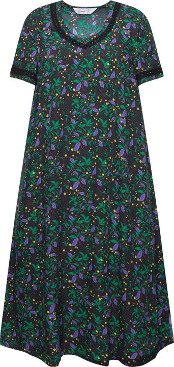 Actual product image Miamoda A-line maxi dress with leaf pattern and half sleeves (52)