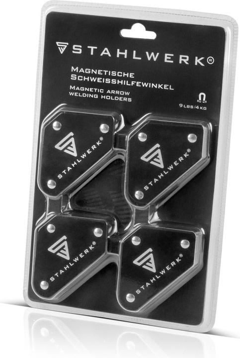 Actual product image Stahlwerk Welding angle 4-piece set magnet 4 kg 9 lbs welding magnet magnetic angle