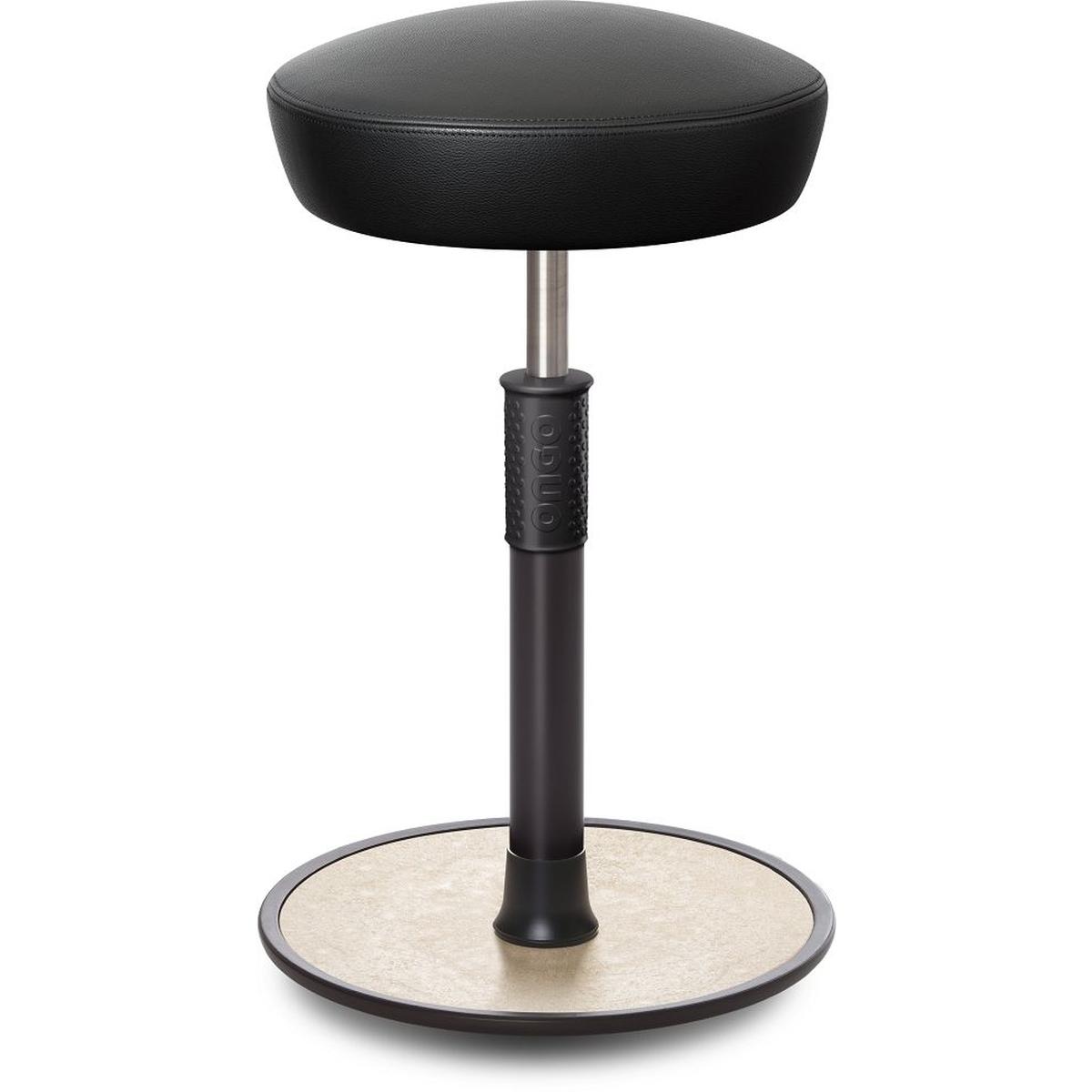 Ongo, Bürostuhl, Sitz- Stehhocker Free Tall Hutsitz Boxmark Leder schwarz schwarz /cremeweiss
