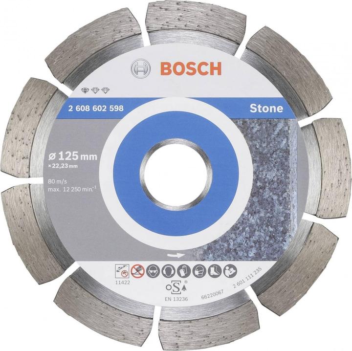 Actual product image Bosch Professional Zubehör Diamond cutting disc Standard for Stone, 125 x 22.23 x 1.6 x 10 mm, 1-pack