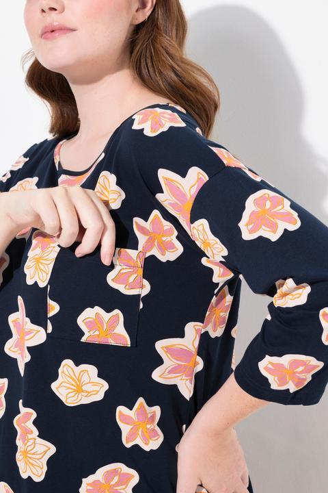 Immagine prodotto Ulla Popken Maglia pigiama, oversize, girocollo, manica 3/4, cotone biologico (46, 48)