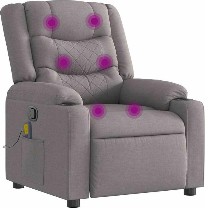 Actual product image VidaXL Massage chair taupe fabric