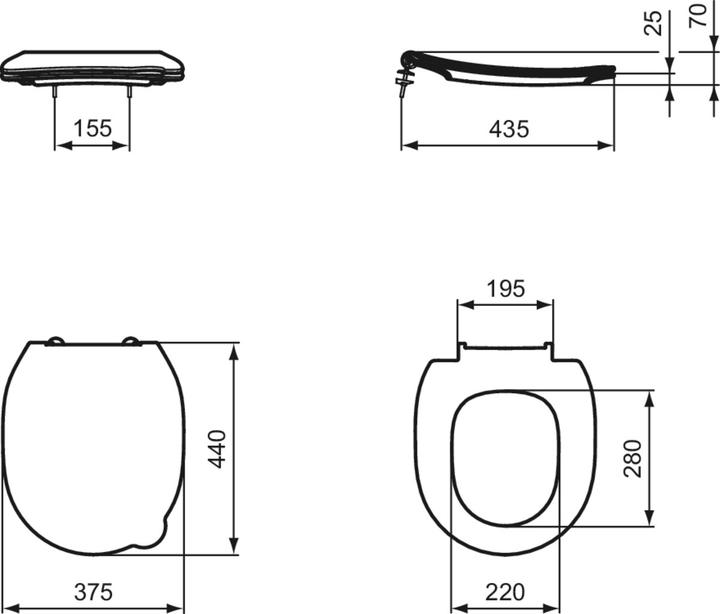 Actual product image Ideal Standard Contour 21 Children WC seat Schools S4536