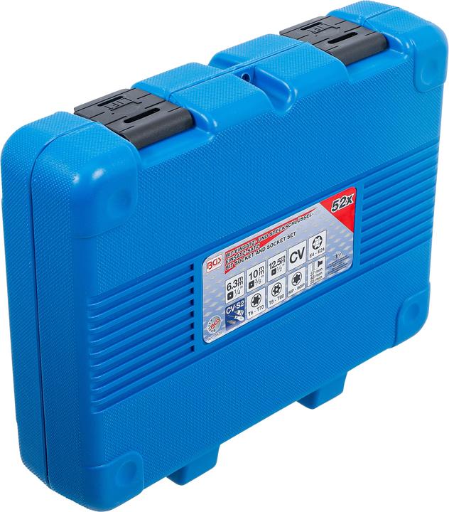 Actual product image BGS Bit-Einsatz- und Steckschlüssel-Einsatz-Satz (TP40- TP45 - TP50 - TP55, TP profile (for Torx Plus) TP8 - TP10 - TP15 - TP20 - TP25 - TP27 - TP30, TP60, T-profile (for Torx) T8 - T10 - T15 - T20 - T25 - T27 - T30, E-profile (for Torx) E4 - E5 - E6 - E7 - E8, T70, E18 - E20 - E22 - E24, T60, E10 - E12 - E14 - E16)