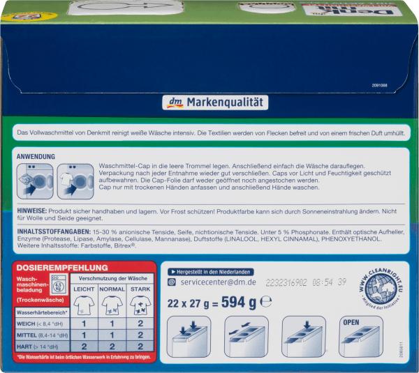 Actual product image dm Denkmit Vollwaschmittel 3in1 Aktiv Caps (22 Washing cycles, Wash pods)