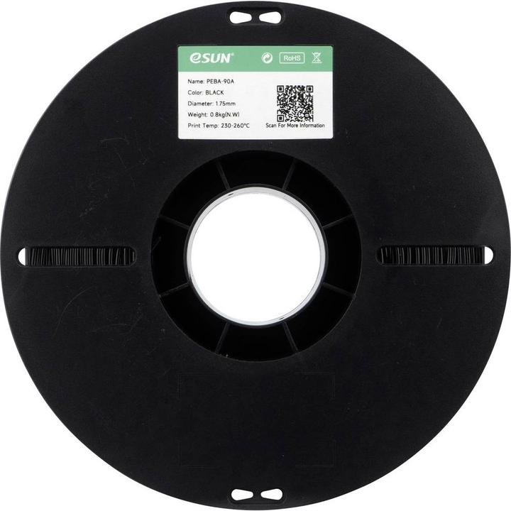 Produktbild eSUN PEBA-90A Black Filament PEBA Geringe Dichte, Highspeed Filament, hohe Zugf (PEBA, 1.75 mm, 1000 g)