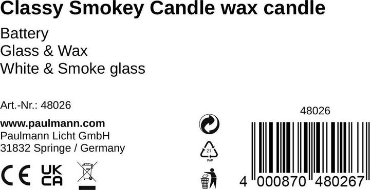 Nutritional values and ingredients Pauleen LED Wax Candle Classy Smokey (3 x)
