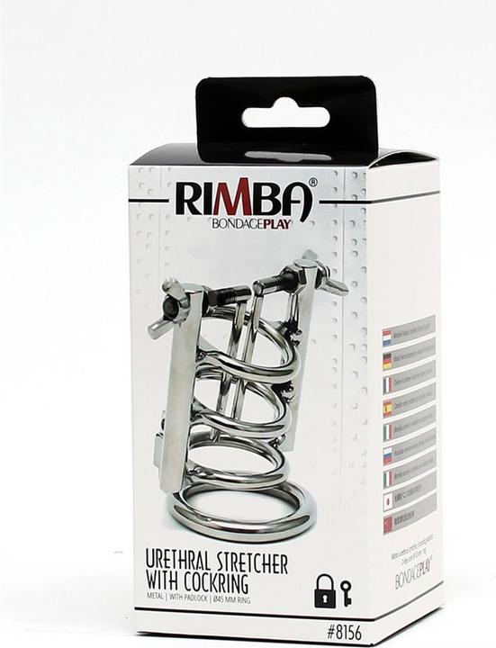 Actual product image Rimba Urethral extender with cock ring and padlock