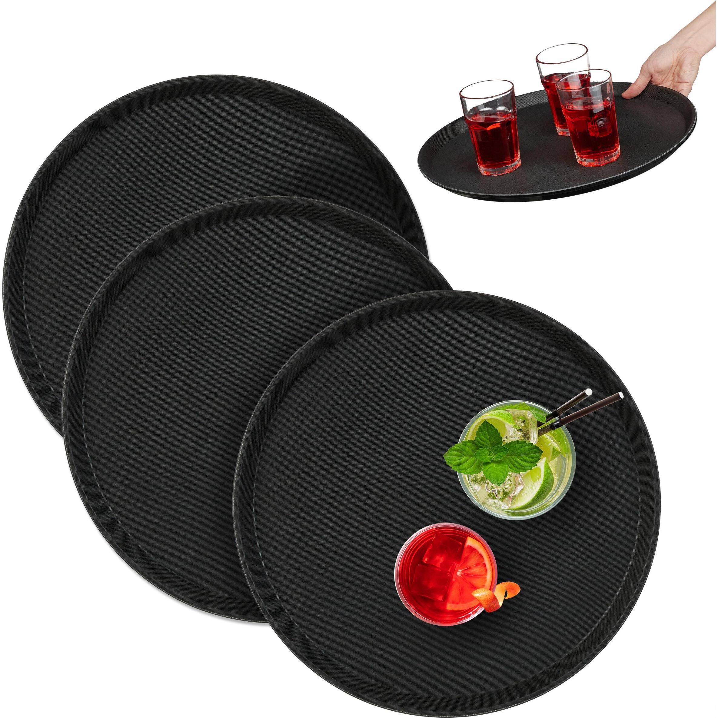 Relaxdays, Tablett, 3x Serviertablett