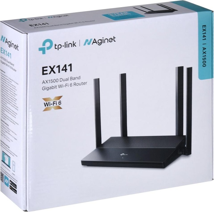 Actual product image TP-Link Router EX141 Wi Fi AX1500 1WAN 3LAN