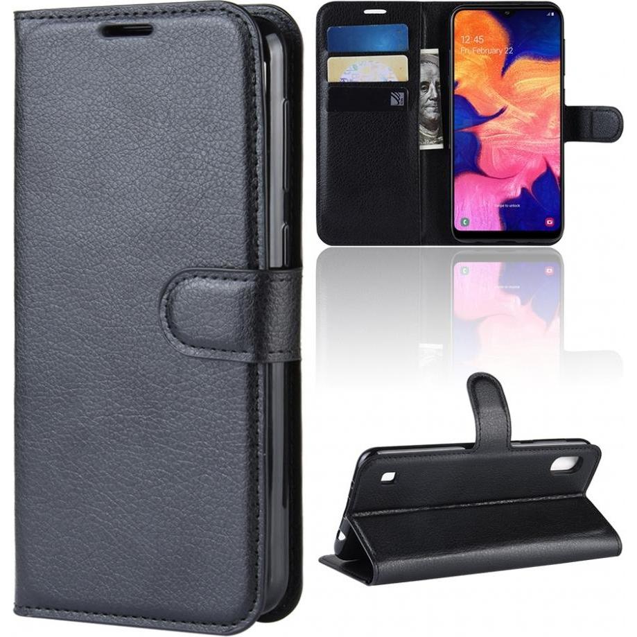 Screenguard Samsung Galaxy A10 Leather Guard Lederhülle (Samsung Galaxy A10), Smartphone Hülle, Schwarz