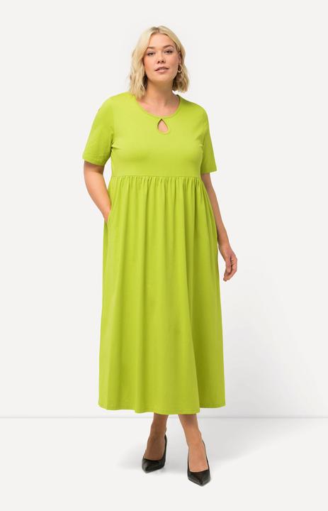 Actual product image Ulla Popken Keyhole Neckline Empire Knit A-line Pocket Dress (54)