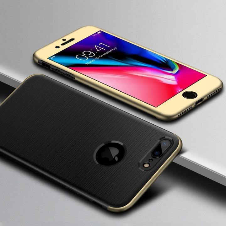 Produktbild König Design Apple iPhone 7 Plus Hülle Case Handy Cover Schutz Tasche Schutzhülle Carbon Gold (Apple iPhone 7 Plus)