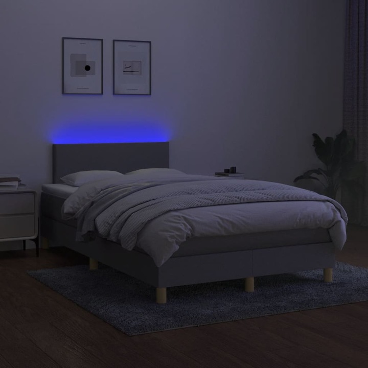 Produktbild VidaXL Bo x springbett mit Matratze & LED 120 x 190 cm Stoff (120 x 190 cm)