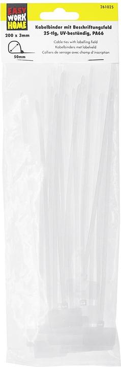 Actual product image Easy Work Cable ties with labelling (Plastic cable ties, 29.50 mm, 6 pcs.)