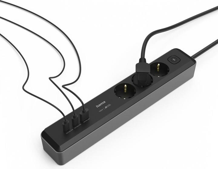 Produktbild Hama Steckdosenleiste 3-fach USB-C/A 100W PD 1,4m (3 x, CEE 7/3, 1.40 m)