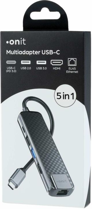 Actual product image Onit Multiadapter (USB-C, 5 ports)