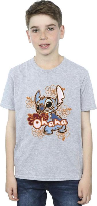 Produktbild Disney Lilo And Stitch Ohana Orange Hibiscus TShirt Jungen (116)