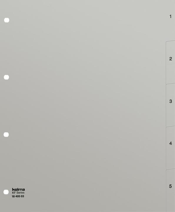 Image du produit Kolma Intercalaire A4 XL strong 1-5 5 pièces gris