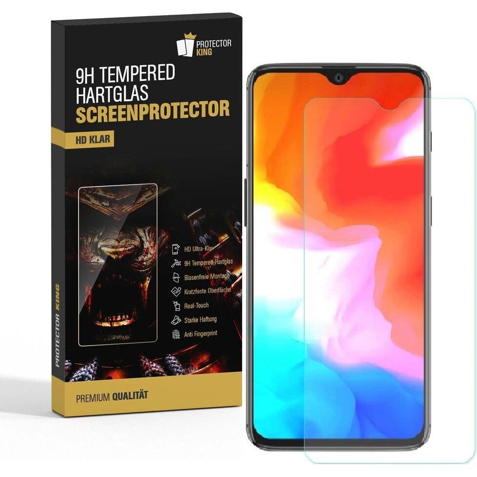 Protectorking 3x echtes Tempered 9H Panzerhartglas 3D KLAR (3 Stück, OnePlus 6T), Smartphone Schutzfolie