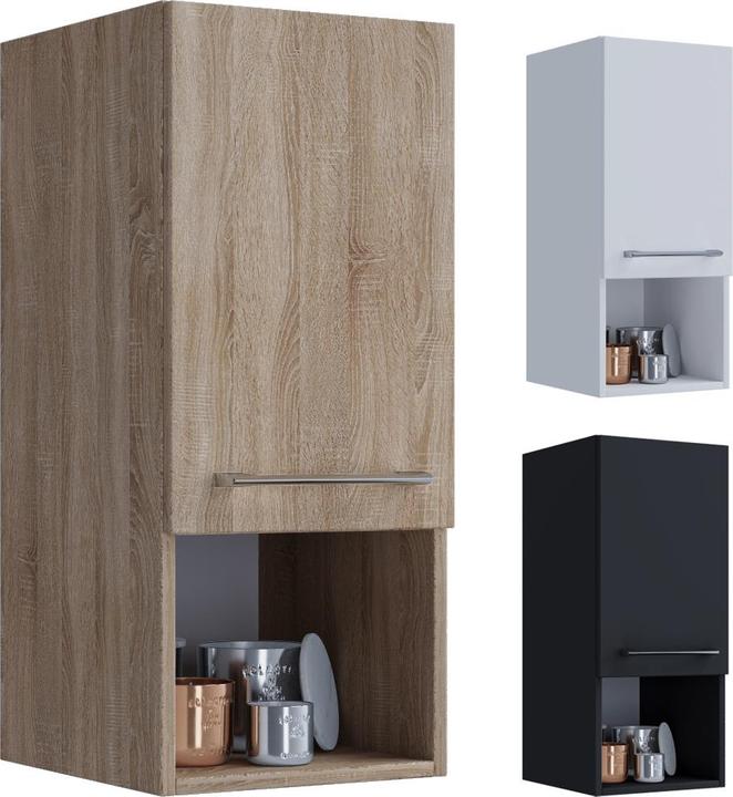 Actual product image VCM Wooden Bathroom Furniture Midi Cabinet Badinos Hinged Door Compartment (33 x 37 x 76 cm)