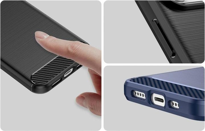 Produktbild Hurtel Carbon Case for iPhone 14 Pro Max flexible gel back cover blue (Apple iPhone 14 Pro Max)