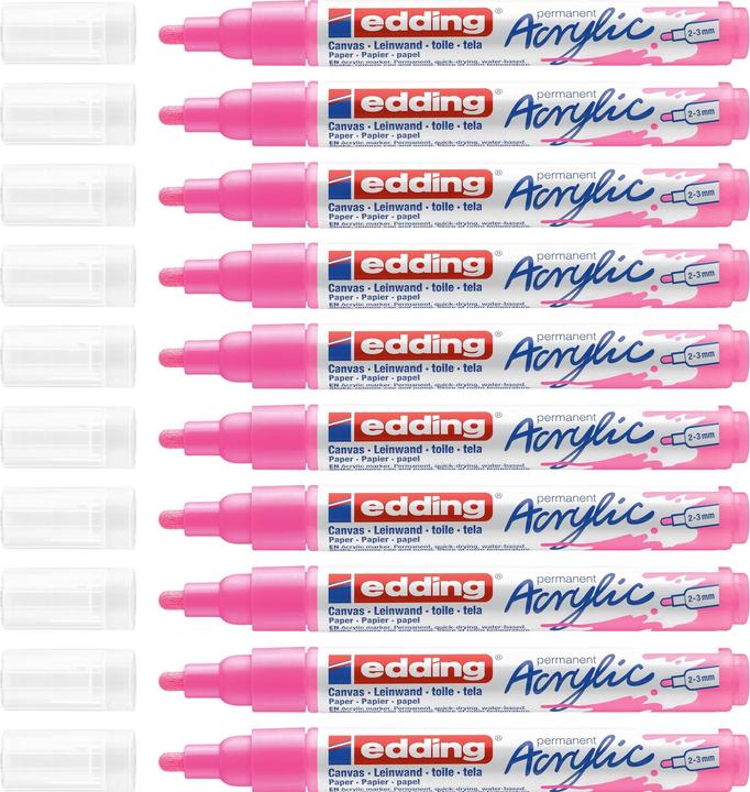 Immagine prodotto Edding Marcatore acrilico 5100 Medio (Rosa neon, 3 mm, 1 x)