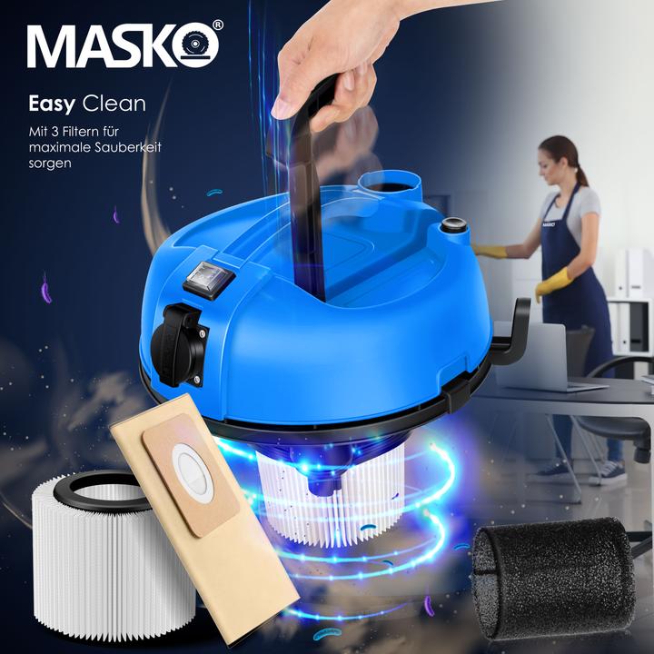 Actual product image Masko 6IN1 Industrial Vacuum Cleaner, Blue (Wet dry vacuum cleaner)