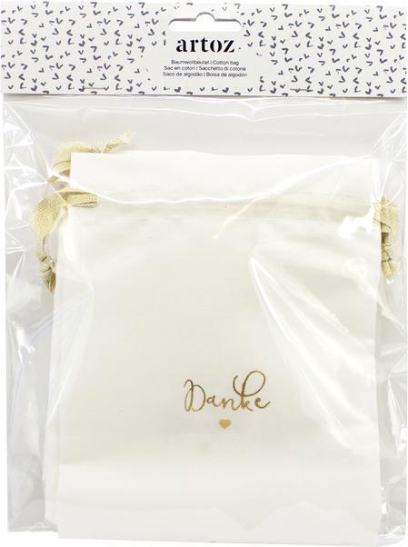 Produktbild Artoz Baumwollbeutel mittel, weiss (3x)