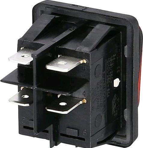 Produktbild interBär Einbau Wippenschalter IP65 22x30mm schwarzrotmit Beleuchtung